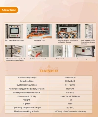 VNICE 1100KWh Lifepo4 314Ah LFP High Voltage Battery Systems ESS Energy Storage - Air Cooled, IP55 Rated, 594V-792V for Grid & Commercial Use