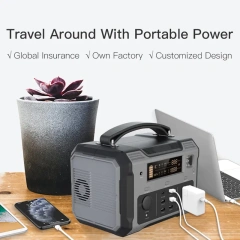 500Wh Portable Power Station 500W Output with Multiple Ports for Outdoor Camping and Emergency Backup