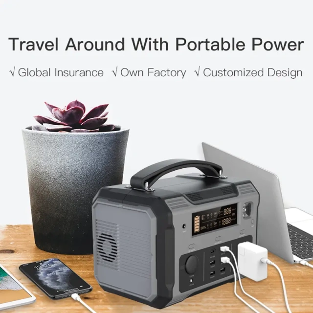 500Wh Portable Power Station 500W Output with Multiple Ports for Outdoor Camping and Emergency Backup