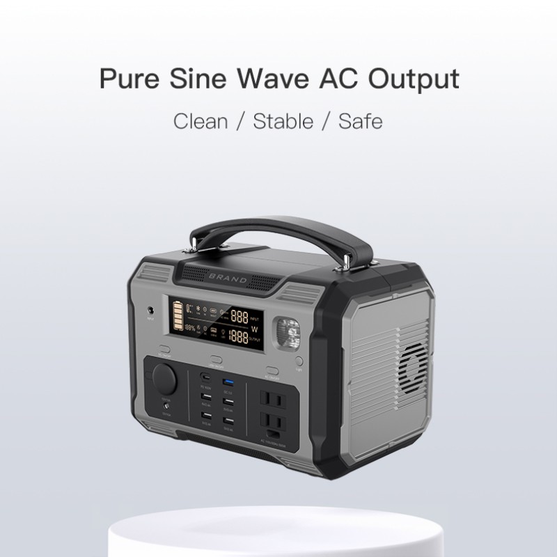 500Wh Portable Power Station 500W Output with Multiple Ports for Outdoor Camping and Emergency Backup