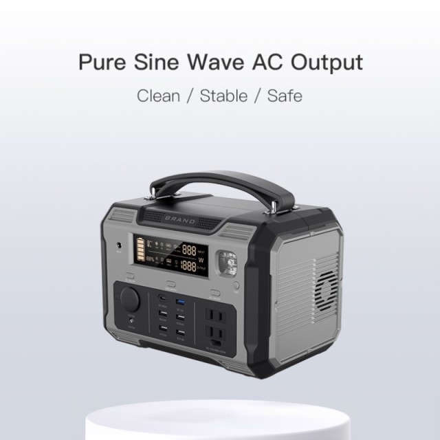 500Wh Portable Power Station 500W Output with Multiple Ports for Outdoor Camping and Emergency Backup