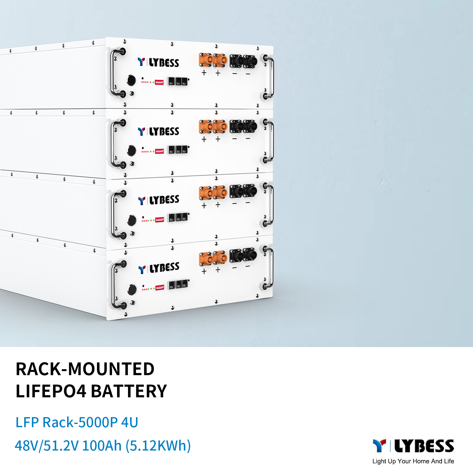 Lithium Rackable Battery 48V 100Ah 5Kwh LiFePO4 for Energy Storage Systems LYBESS