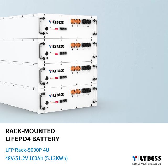 48V Lithium Iron Phosphate Rack Battery 100Ah 5kWh for Energy Storage Systems LYBESS