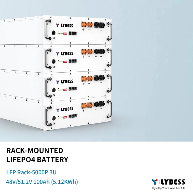 Lithium Rackable Battery 48V 100Ah 5Kwh LiFePO4 for Energy Storage Systems LYBESS