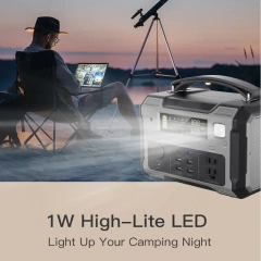 500Wh Portable Power Station 500W Output with Multiple Ports for Outdoor Camping and Emergency Backup