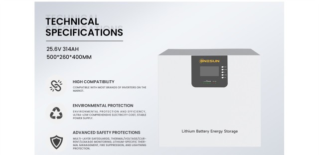 Solar Energy Battery 25.6V 314AH LiFePO4 Stackable for Home Solar Energy Storage