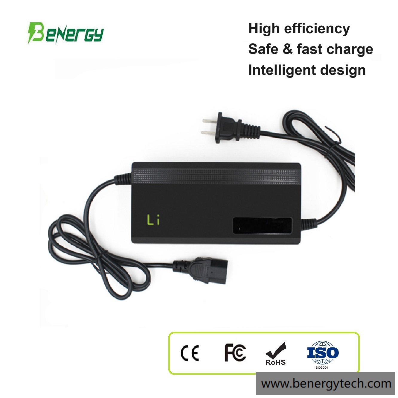 12V 5A 14.6V LiFePO4 Battery Charger CC/CV Mode for E-bike and Energy Storage Systems BENERGY