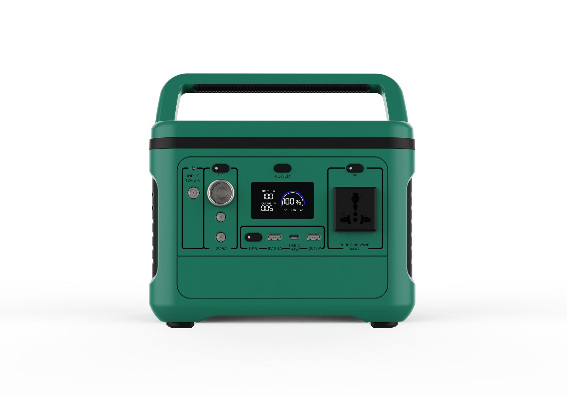 600W Sine Wave Energy Storage Portable Power Station 568Wh Li-ion Battery Backup for Outdoor & Emergency Use