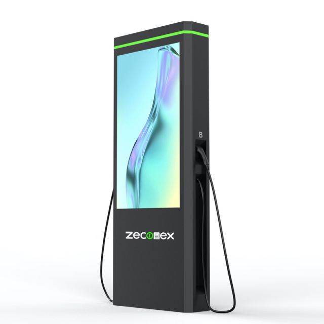 Commercial EV Charger 14KW 22KW 44KW with Advertising Screen for Shopping Centers and Garages Zeconex
