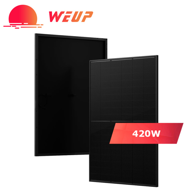 420W Full Black 10BB Mono PERC 182mm Half Cell PV Solar Panel High-Efficiency Monocrystalline Module for Residential and Commercial Installations WEUP