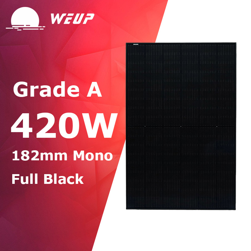 420W Full Black 10BB Mono PERC 182mm Half Cell PV Solar Panel High-Efficiency Monocrystalline Module for Residential and Commercial Installations WEUP