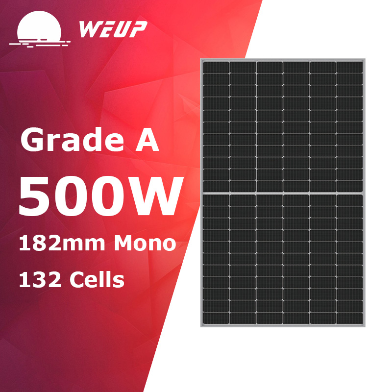 500W Mono Half Cut MBB Solar Panel 182mm PERC Cells High Efficiency for Residential and Commercial PV Systems Weupower