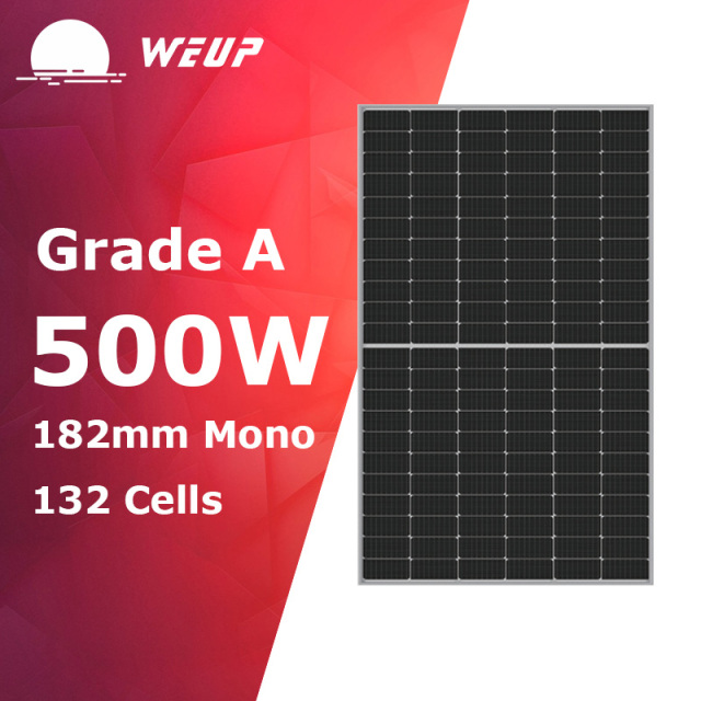 500W Mono Half Cut MBB Solar Panel 182mm PERC Cells High Efficiency for Residential and Commercial PV Systems Weupower