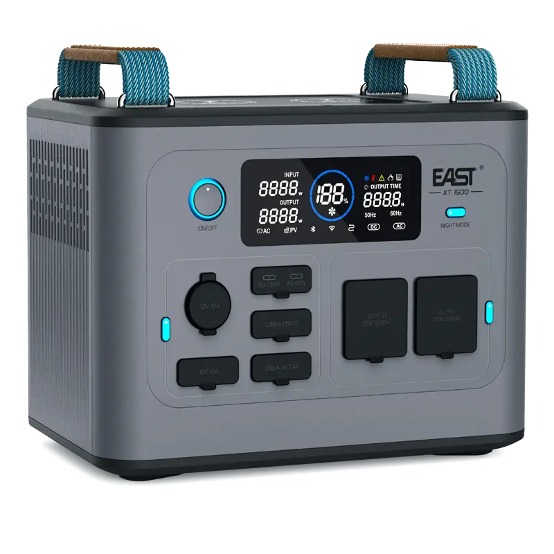 1500Wh Portable Power Station 1228Wh LiFePO4 Battery 1500W AC Output Outdoor Camping Emergency Backup