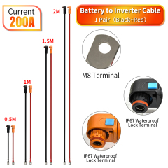 Battery to Inverter Cable 0.5M/1M/1.5M/2M Heavy-Duty Power Connection for Solar Energy Storage Systems