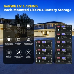 GoKWh 51.2V 100Ah LiFePO4 Rack-mounted Battery Storage High-Density Energy Solution for Home and Commercial Use