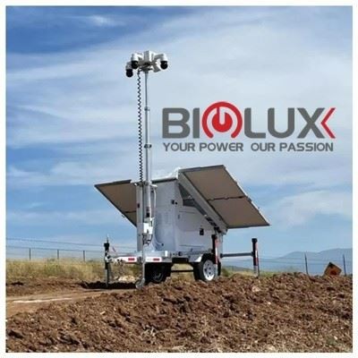 Mobile Solar Surveillance Trailer with Multifunctional Camera Off-Grid Security Monitoring for Construction Sites BIGLUX