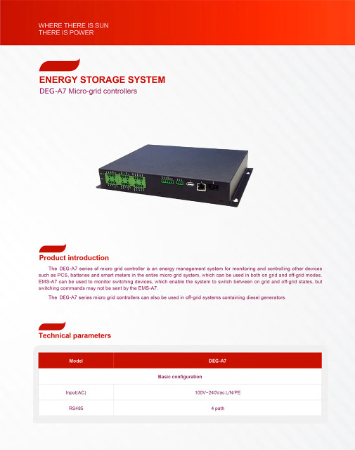 DEG-A7 Micro-grid Controllers Energy Management System for On-Grid and Off-Grid Applications
