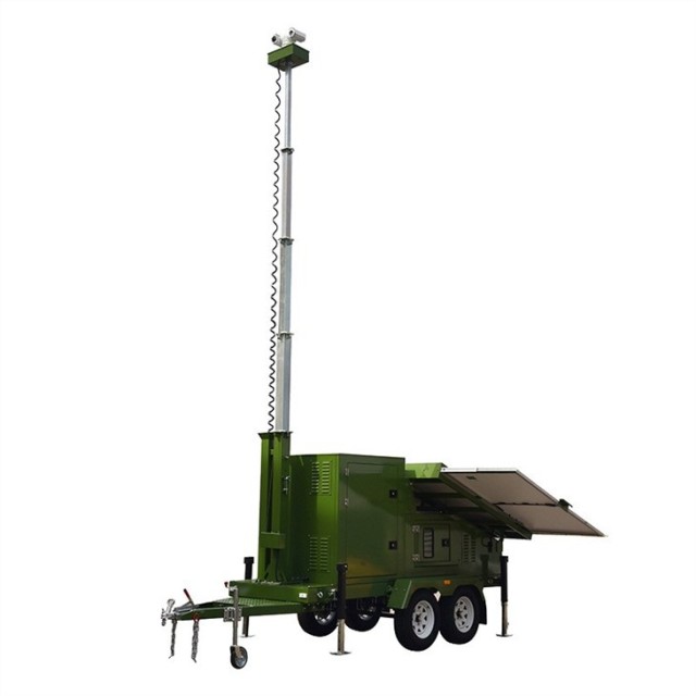 Military Solar Surveillance Trailer 4x44W Monocrystalline Panels 8x200Ah Gel Battery Off-Grid Training & Operations Biglux