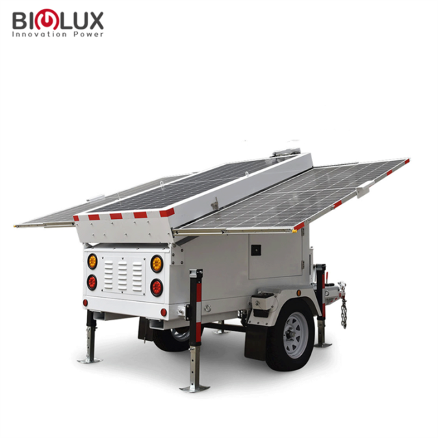 Mobile Solar Lighting Tower 3x435W Mono-Crystalline Panel, 6x150Ah GEL Battery for Farm and Construction Sites BIGLUX