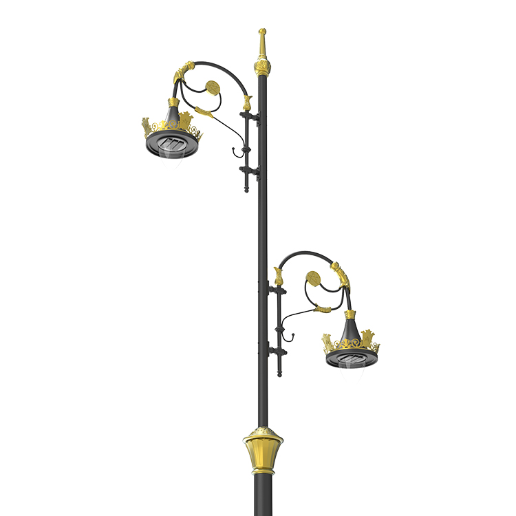 Decorative Pole 5m-12m Cast Aluminium European Retro Street Light Lamp Pole for Outdoor Lighting