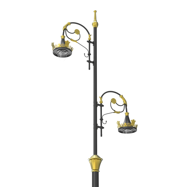Decorative Pole 5m-12m Cast Aluminium European Retro Street Light Lamp Pole for Outdoor Lighting