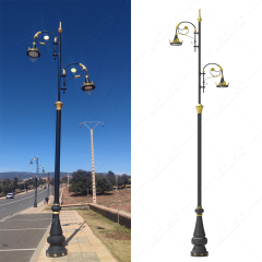 Decorative Pole 5m-12m Cast Aluminium European Retro Street Light Lamp Pole for Outdoor Lighting