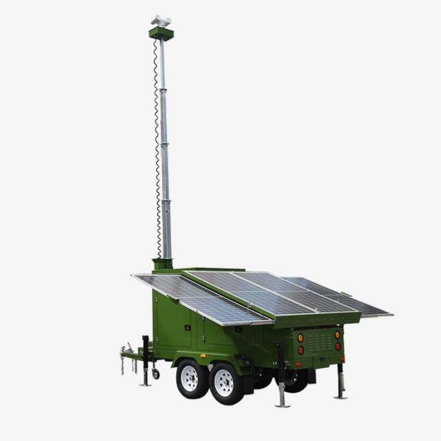 Military Solar Surveillance Trailer 4x44W Monocrystalline Panels 8x200Ah Gel Battery Off-Grid Training & Operations Biglux