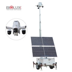 Mobile Solar Security Trailer 2x600W Solar 4x250Ah LFP Battery 7m/9m Mast Off-Grid Surveillance for Construction Sites BigLux