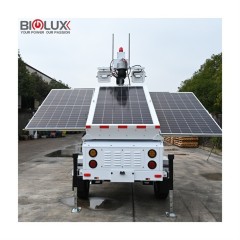 Mobile Solar Surveillance Trailer with Multifunctional Camera Off-Grid Security Monitoring for Construction Sites BIGLUX