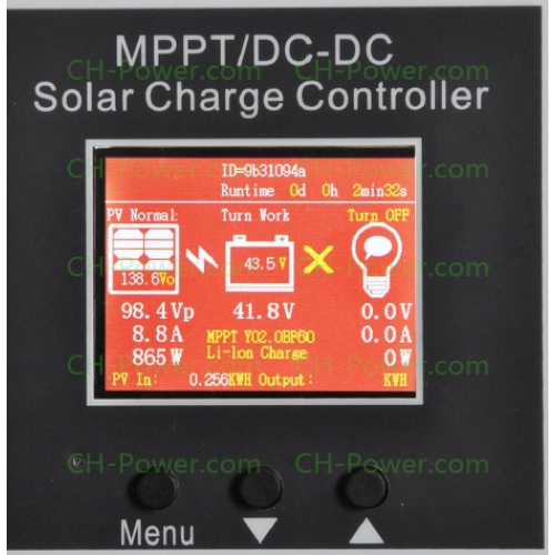MPPT Charge Controller 55A 48V/60V/72V/96V Isc50A Real MPPT 99.9% Efficiency Solar Charging for Off-Grid Systems CH-Power