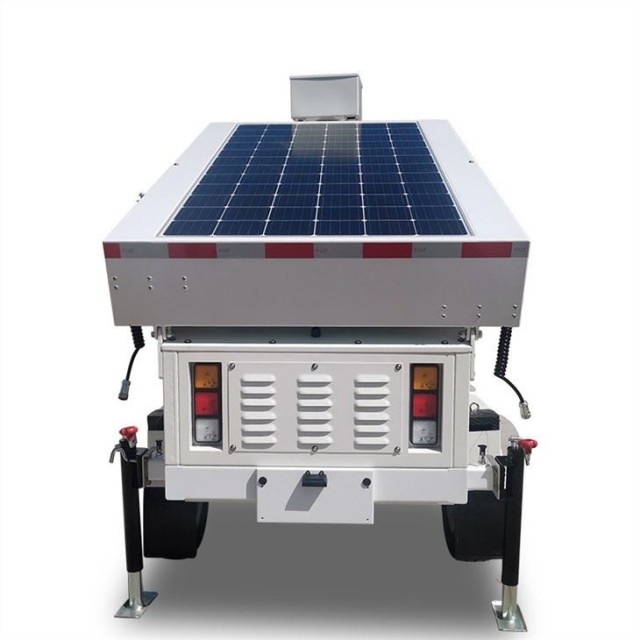 Surveillance CCTV Camera with Solar Trailer 6m Hydraulic Mast Off-Grid Power for Mobile Security BIGLUX