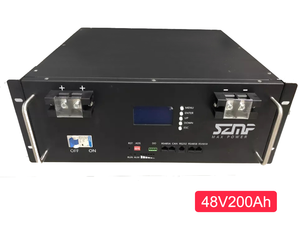48V200AH Rack Mounted LiFePO4 Battery 9.6KWH Long Cycle Life for Solar Energy Storage System MAXPOWER