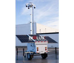 Mobile Solar Surveillance Trailer with Multifunctional Camera Off-Grid Security Monitoring for Construction Sites BIGLUX