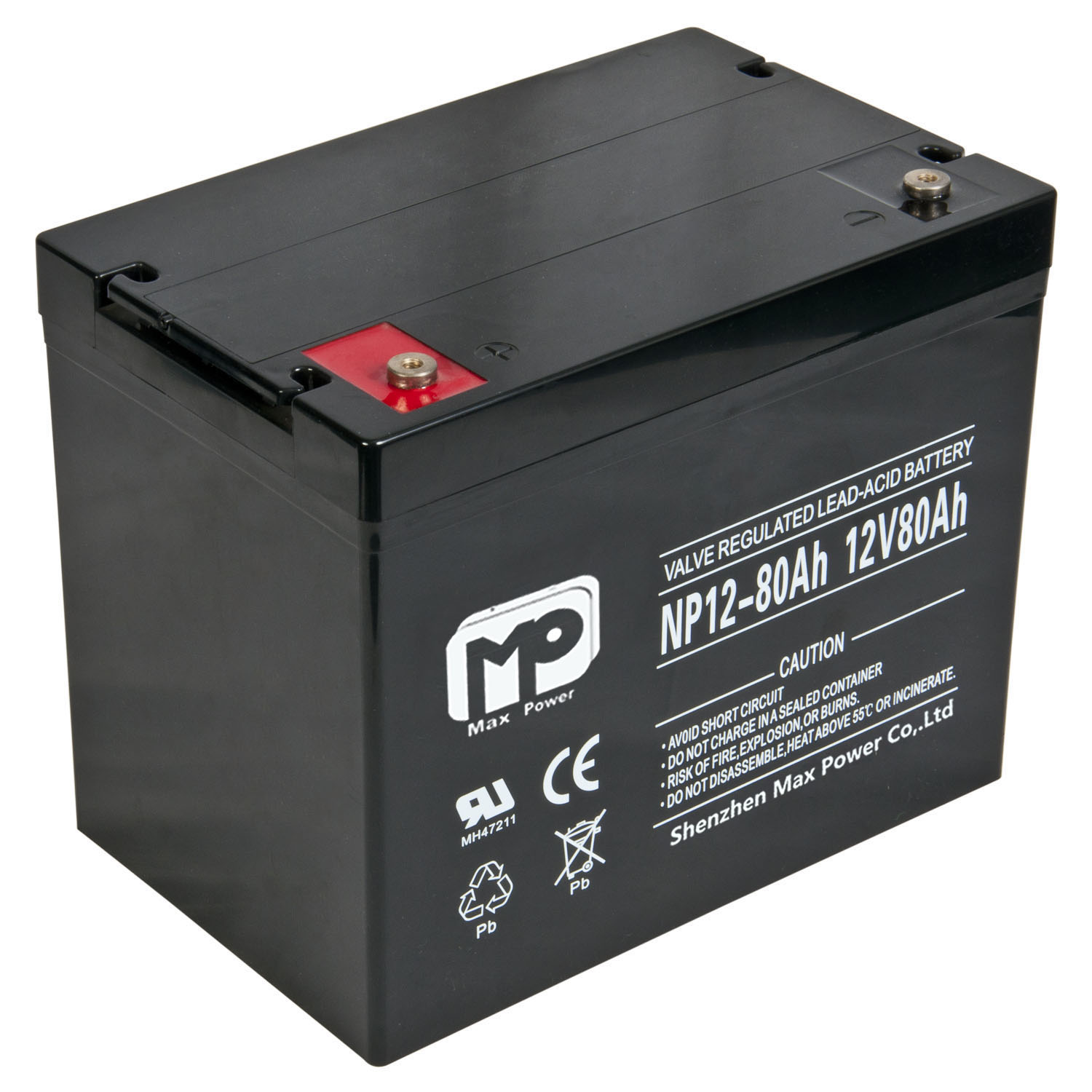 12V80AH Lead Acid Battery High Power Deep Cycle 80Ah Rechargeable for Solar Energy Storage System MAXPOWER