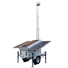 Manual Lifting Mast Mobile Solar Light Tower with Manual Rotary Handle Operation for Outdoor Lighting Projects BIGLUX