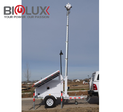 Mobile Solar Surveillance Trailer with Multifunctional Camera Off-Grid Security Monitoring for Construction Sites BIGLUX