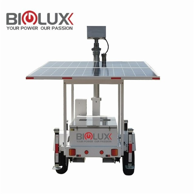 Mobile Solar Surveillance Trailer with Multifunctional Camera Portable Off-Grid Security Lighting for Construction Sites and Emergency Response BIGLUX