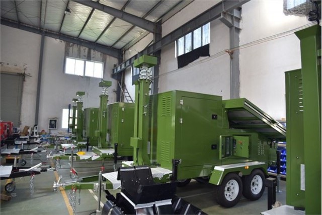 Military Solar Surveillance Trailer 4x44W Monocrystalline Panels 8x200Ah Gel Battery Off-Grid Training & Operations Biglux