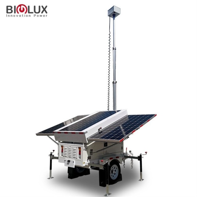 Mobile Solar Lighting Tower 3x435W Mono-Crystalline Panel, 6x150Ah GEL Battery for Farm and Construction Sites BIGLUX
