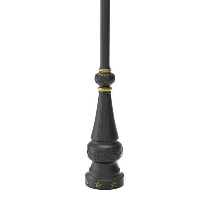Decorative Pole 5m-12m Cast Aluminium European Retro Street Light Lamp Pole for Outdoor Lighting