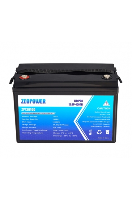 LiFePo4 Battery 12.8V 100AH High Cycle Life, Low Self-Discharge for Solar Storage and Off-Grid Systems