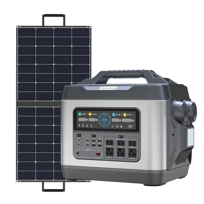 Portable Solar Power Station 3000W 3200Wh Pure Sine Wave AC Output for Outdoor Camping RV Emergency Backup