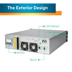 On-line UPS 10KRL-3P1 10kVA 800W Pure Sine Wave Rack Mount for Data Centers and Industrial Applications