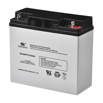 12V 20Ah AGM Lead Acid Battery Sealed Maintenance-Free for Solar PV UPS Alarm Systems Sunstone Power