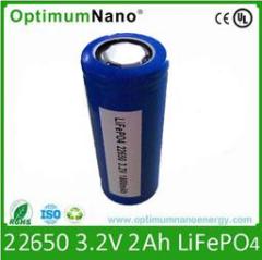 LiFePO4 22650 Rechargeable Cell 3.2V 2000mAh High Cycle Life for Solar Storage & EVs
