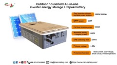 Home and Outdoor all-in-One Inverter Energy Storage Lifepo4 Battery 1000W 2000Wh Dual Inverter MPPT 550W Portable Power Station for Off-Grid Solar Backup