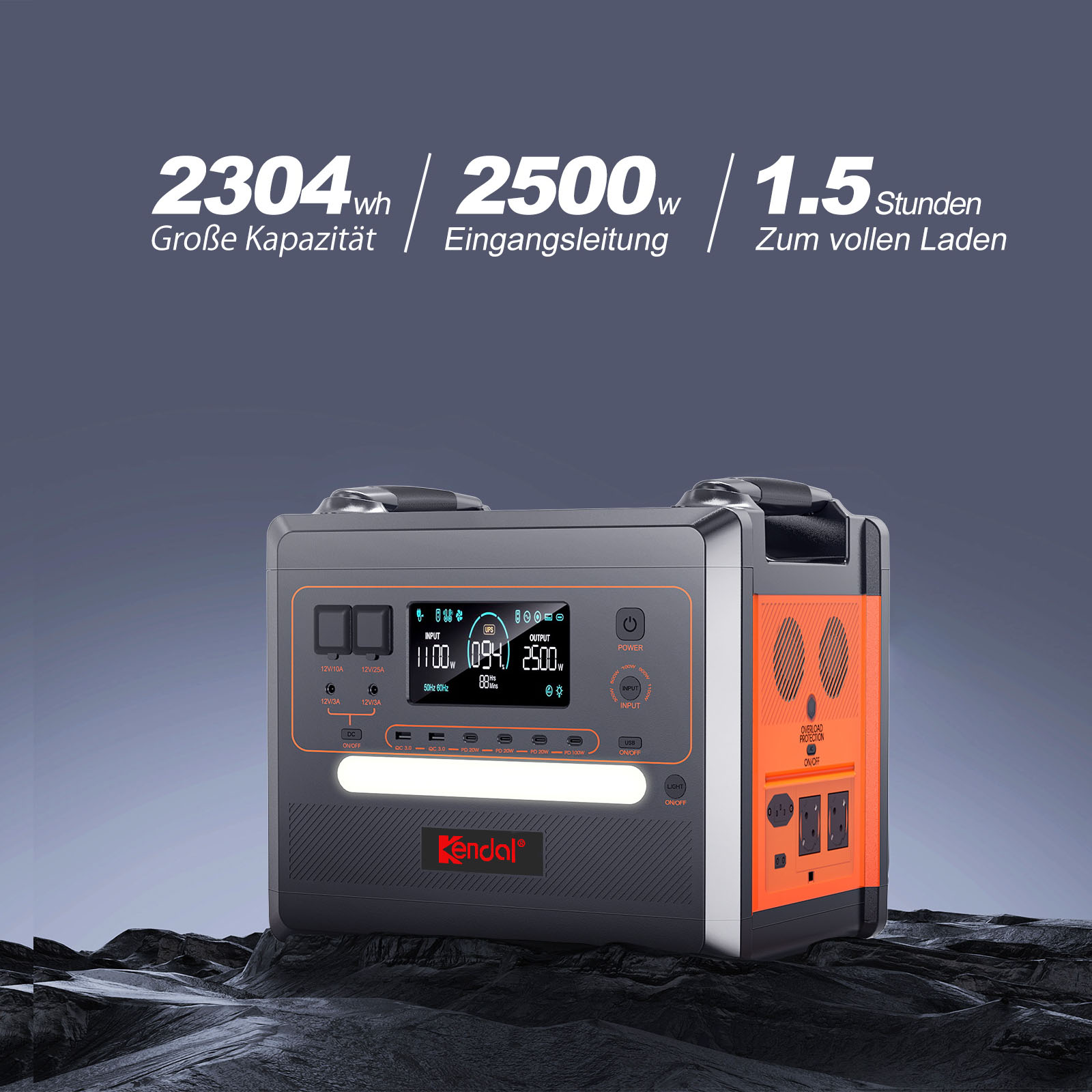 Portable Power Station 2500W 2304Wh LiFePO? Battery for Outdoor & Emergency Backup Use