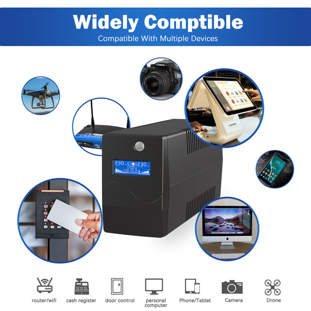 Line-interactive UPS BK400-1000VA LCD 9AH Battery, Simulated Sine Wave for Networking Applications