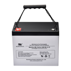 12V 70Ah AGM Deep Cycle Battery Sealed Lead Acid for Solar Wind Energy Storage Sunstone Power